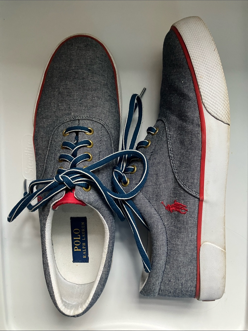 Polo Ralph Lauren Gray Canvas Sneakers Fabian 10D